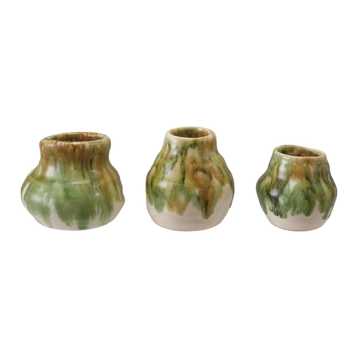 CCO Terracotta Green Glaze Bud Vase