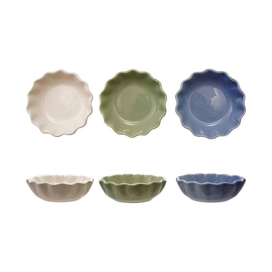 CCO Stoneware Scalloped Shallow Bowl- Assorted