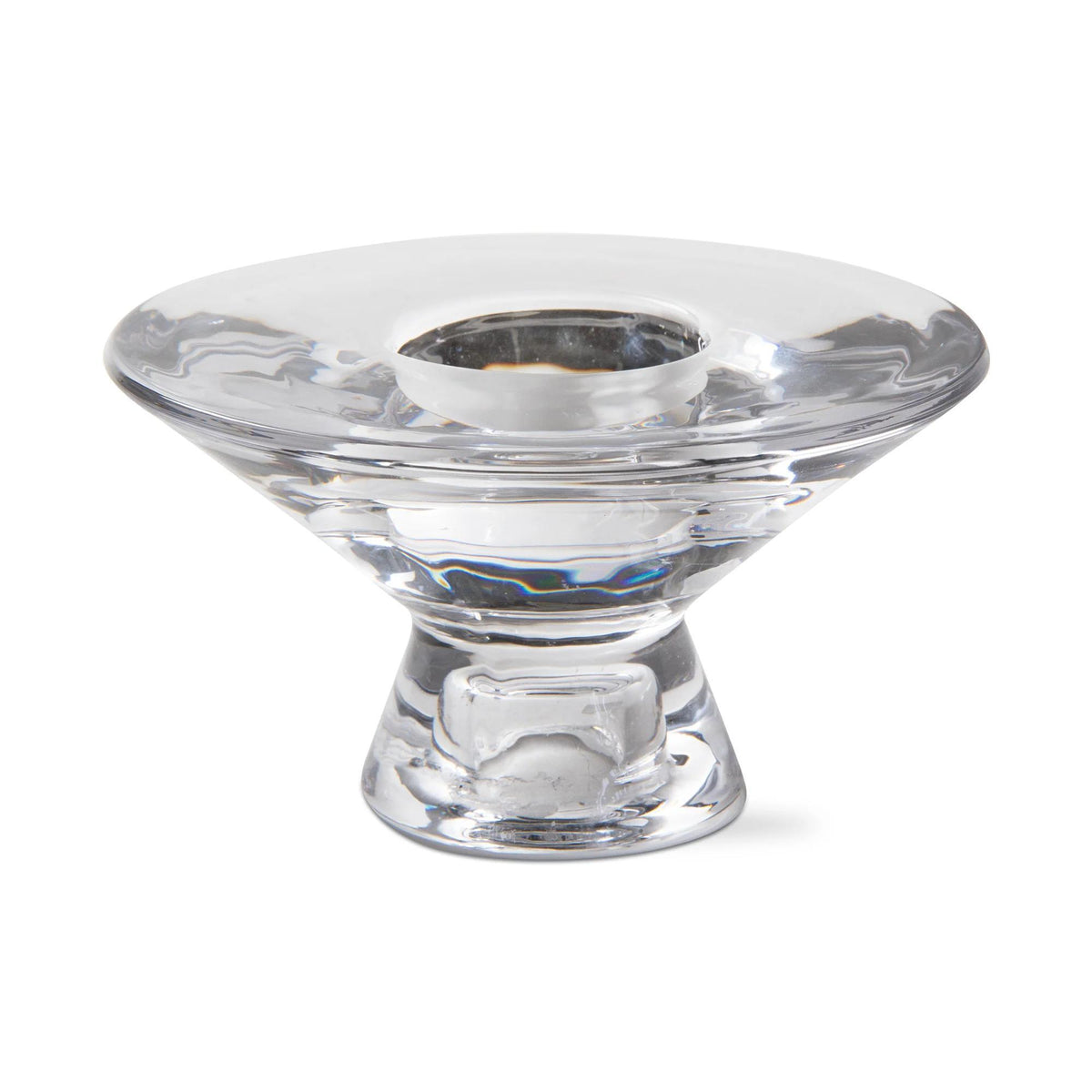 Tag Aura Glass Saucer Candle Holder