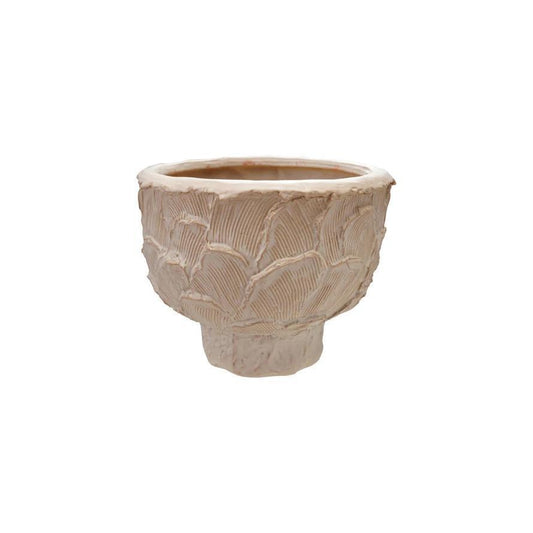 BV Stoneware Embossed Pedestal Bowl