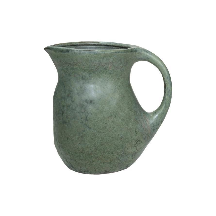 CCO Green Stoneware Pitcher